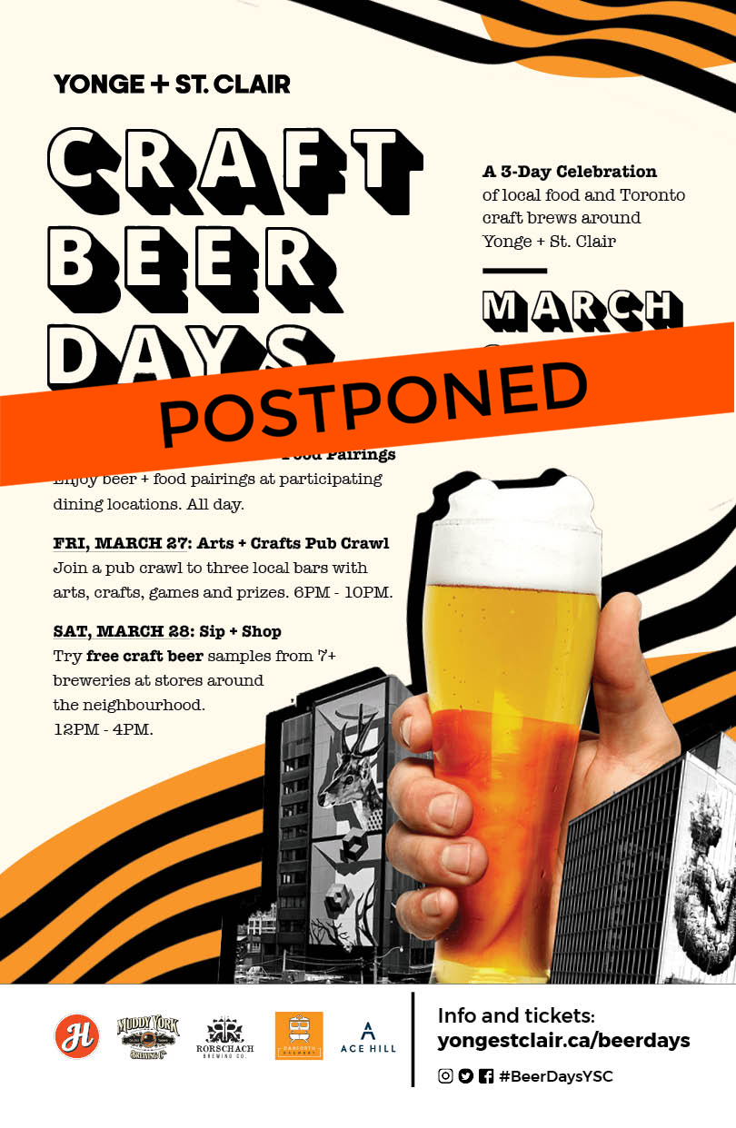 March-Craft-Beer-Poster-JPEG - postponed - Yonge + St. Clair